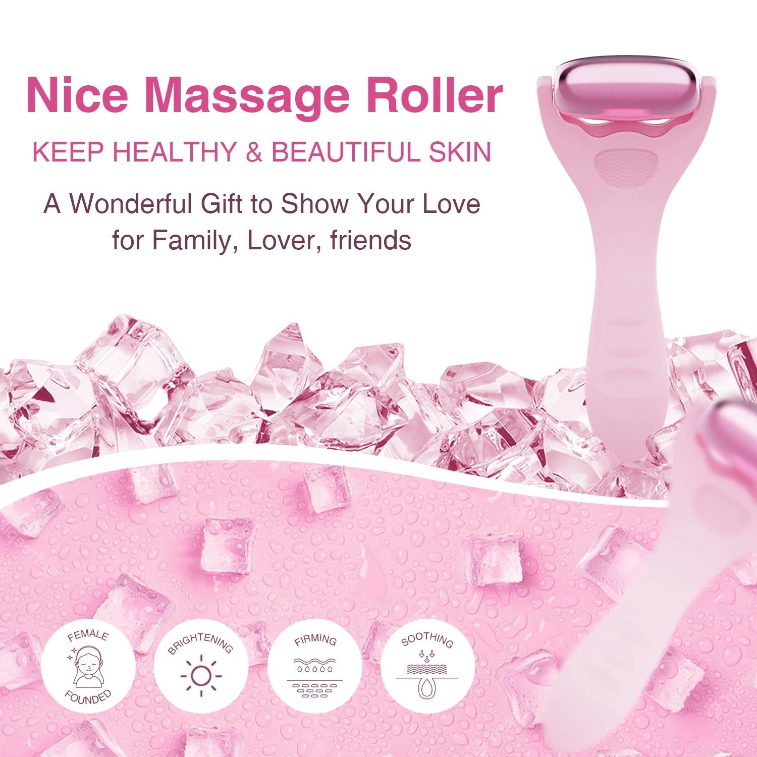 Aangepast logo en verpakking Gezichtsmassage Ice Globe Product Gladde koeling Gezichtsmassage Roller Ice Globes voor gezicht