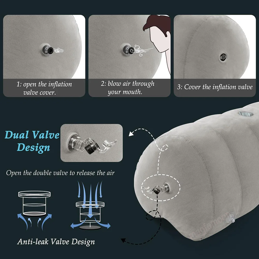 Sex Pillow Couples Sex Toys, SM Product Heart Shaped Inflatable Cushion Furniture for Bedroom Dildo Mount, Cross Strap, Nipple C view 5