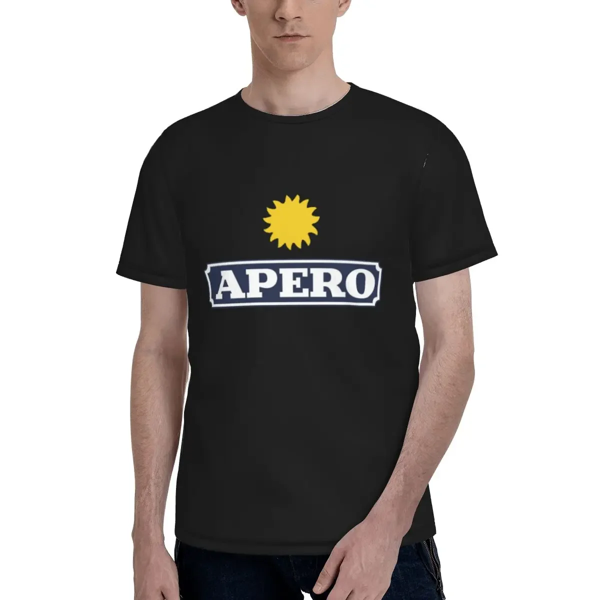 Camiseta Aperitif Apero para hombre, camisetas de algodón, camisetas cortas con cuello redondo, ropa de verano, tops