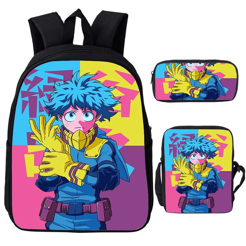 Mochila De My Hero Academia para niños y niñas, Juego de 3 piezas, bolsa de libros con estampado 3D, Boku no Hero Academia, mochilas escolares de Anime