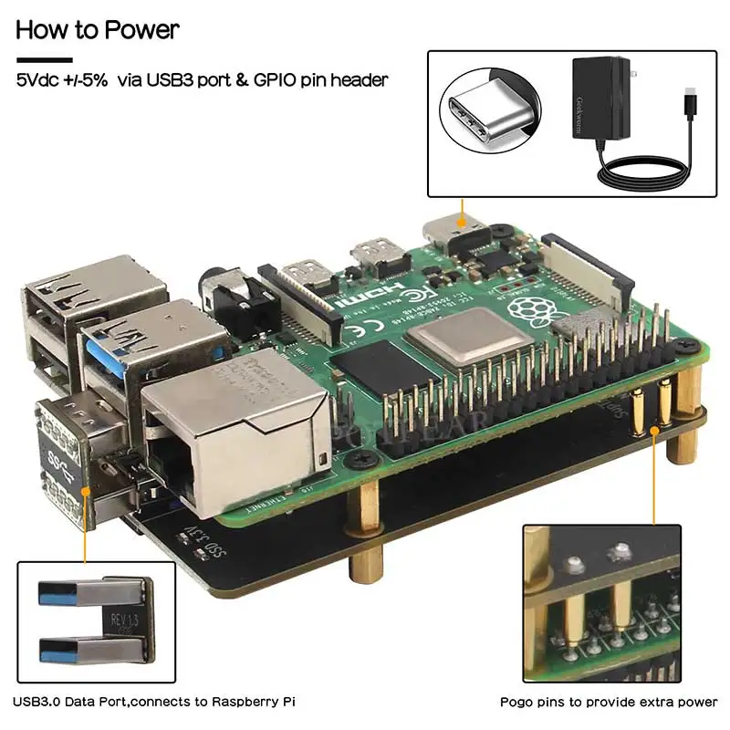 X872 Raspberry Pi 4 USB To M.2 NVMe SSD Expansion Board NAS Support Boot From SSD - Image 6