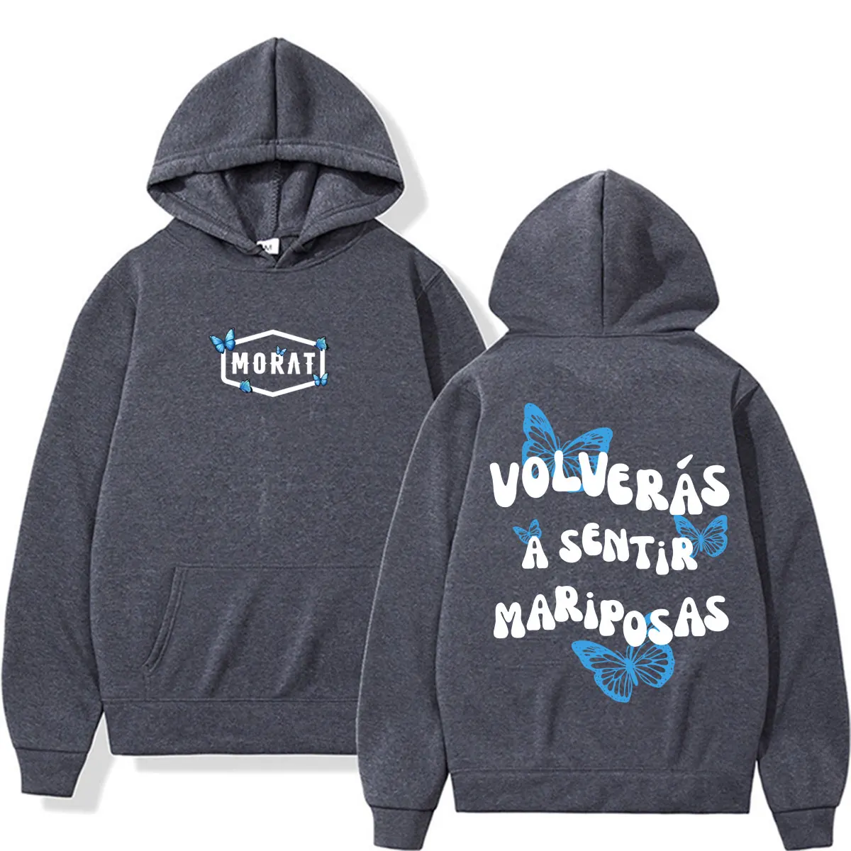 Band Morat Volveras A Sentir Mariposas Merch Hoodies Herren Damen Mode Hip Hop Rock Sweatshirts Fleece Casual Oversized Hoodie – Detail 4