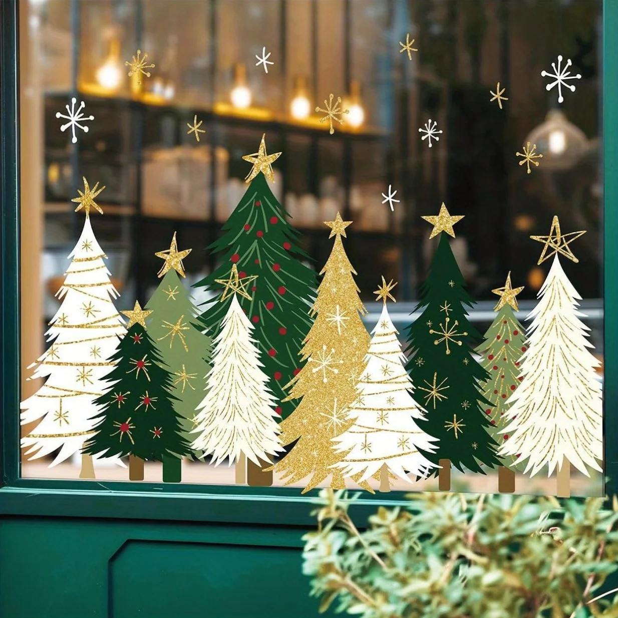 Snowflake Window Decal - 3 buah stiker jendela bertema Natal,