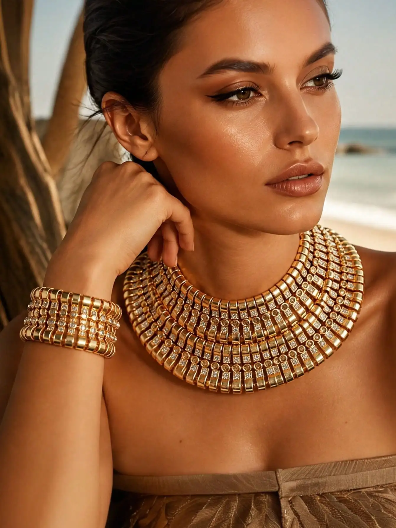 Exaggerated Wide Version Collar Heavy Industry Explosion Flash Choker Banquet Dress Luxury Accessories Wedding Party Gifts
