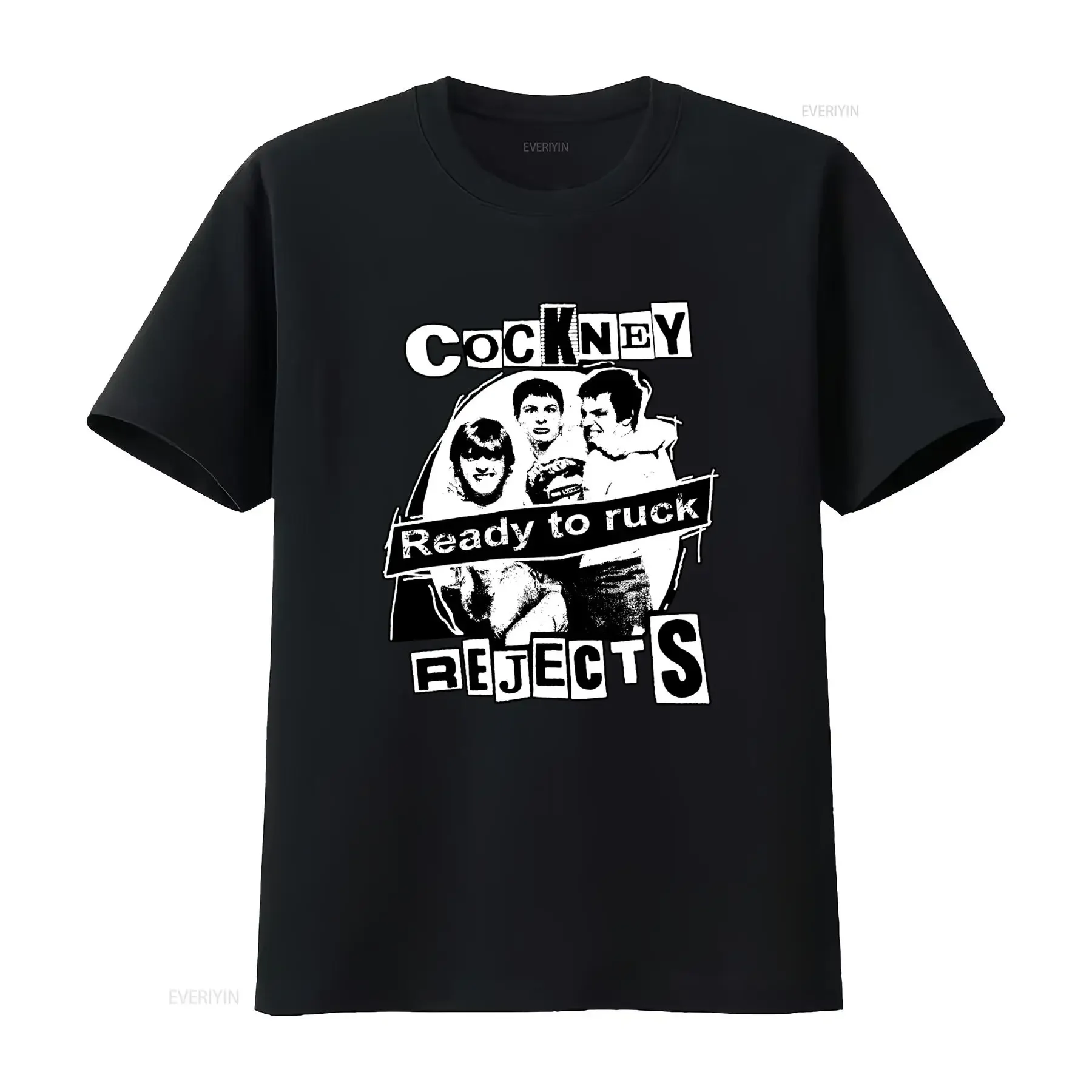 Cockney Rejects Ready to Ruck Punk Rock T shirt Print QZ95 vintage Washed streetwear graphic Versatile designer clothes