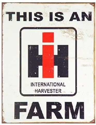 International Harvester Farm Farmall Tractor Barn Retro Vintage Look Metal Tin Sign 8x12in