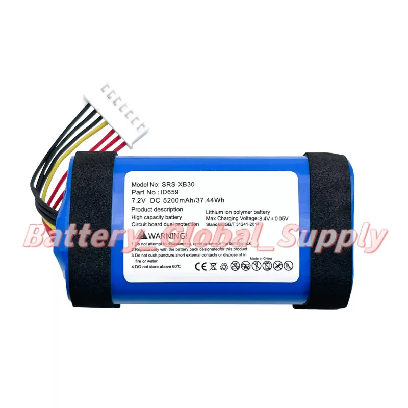 

Applicable to ID659 SRS-X30, SRS-XB3, SRS-XB30 Bluetooth speaker battery 7.2V 5200mAh