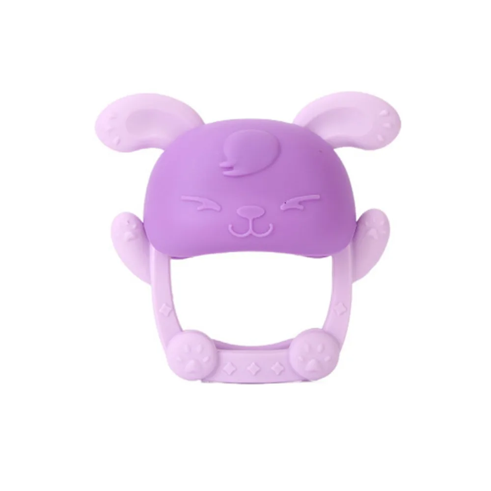 

High Quality Silicone Teether Anti-Eating Hand Rabbit Teether Gloves Washable Training Grip Teething Infant
