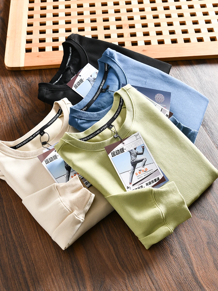 

Men's Autumn Winter Air Cotton Color Sporty Casual round Neck Long Sleeve Hoodie Comfortable Breathable Youth Trend