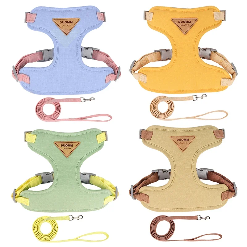 Cat Harness Leash Set Adjustable Puppy Harness Vest Escape Proof Kitten Chest Strap Chihuahua Pug Outdoor Walking Lead Leash