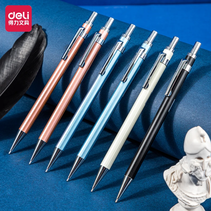 

Набор механических карандашей Deli, 4 шт., 0.5мм/0.7мм, металлические, для школы и офиса, канцелярские товары, инструмент для рисования и скетчинга