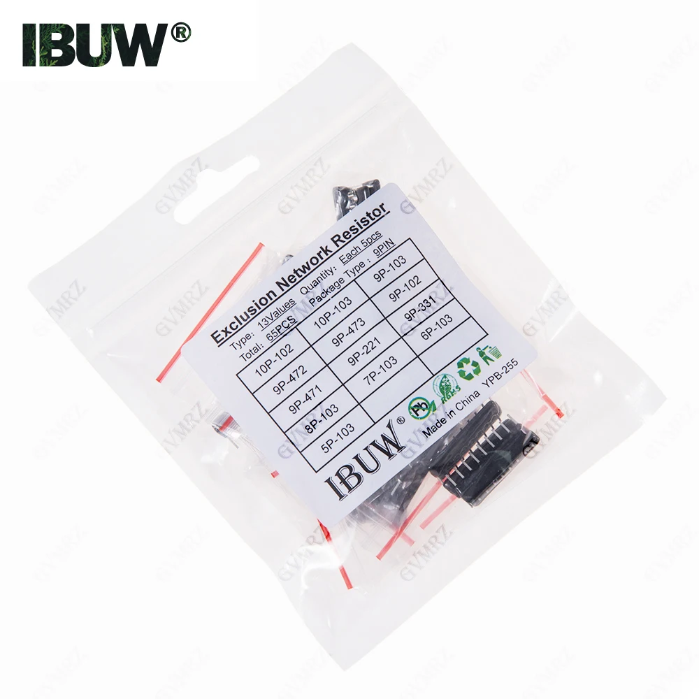 

65 шт. = 13 значений * 5 шт. Набор резисторов сетевой массив Ассортиментный набор 9A102 9A103 9A472 9A221 9A471 9A331 7A103 6A103 5A103 10A103 8A103