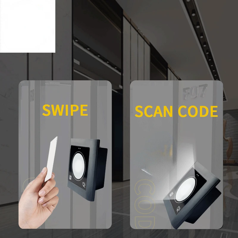 1D 2D Barcode Wiegand26 34 Turnstile With Door NFC 13.56Mhz RFID QR Code Access Control Card Reader