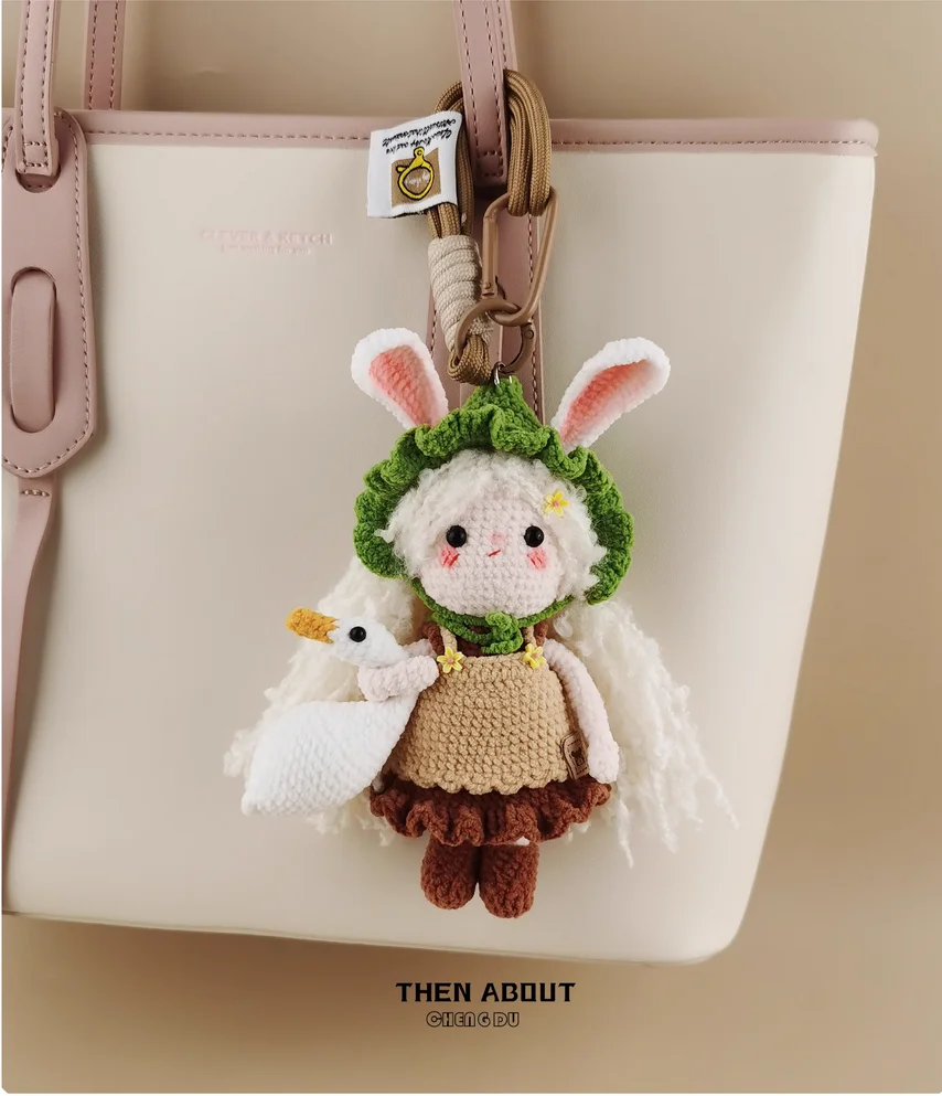 Cute goose sister elf rabbit bag pendant ornaments backpack car pendant high sense gift.