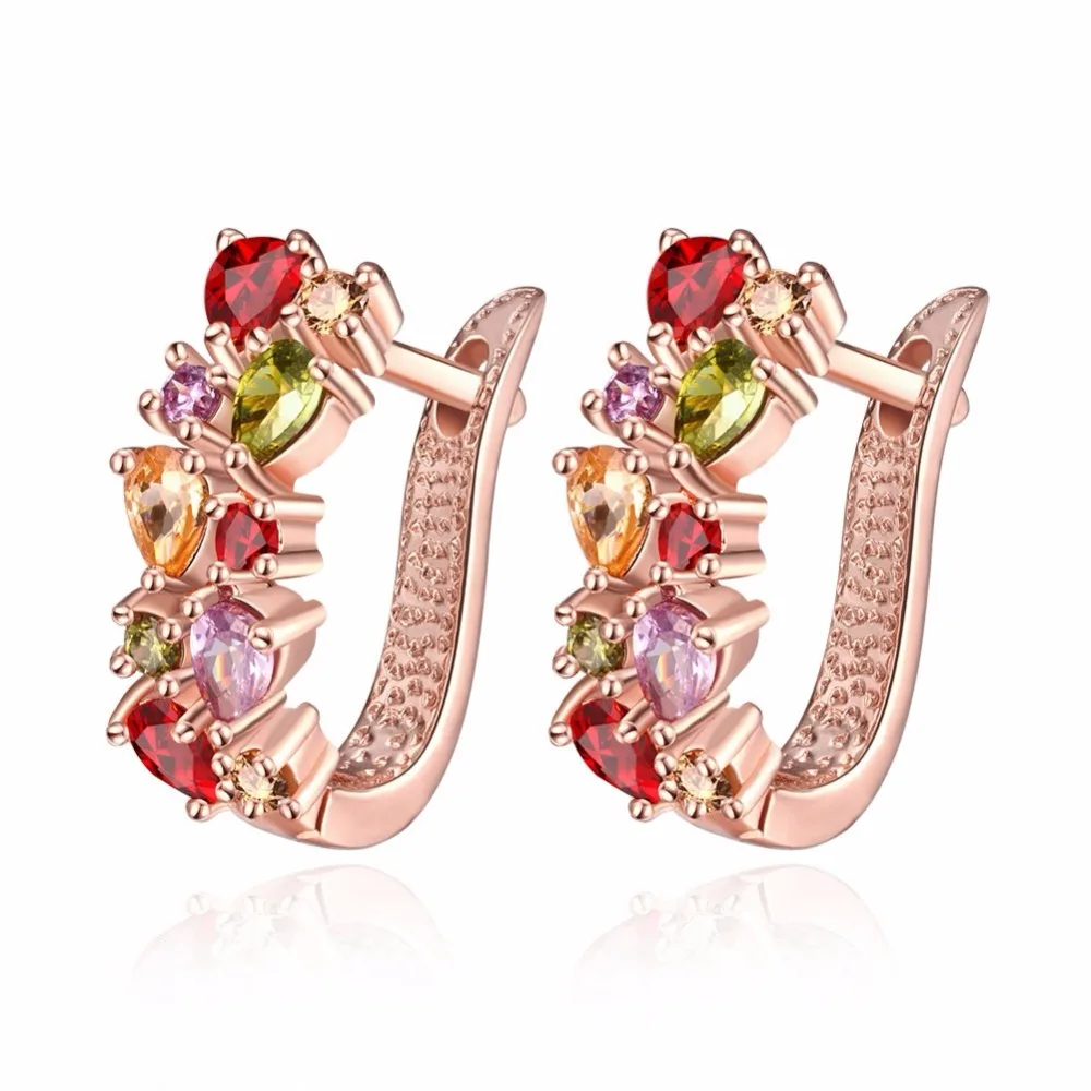 925 Sterling Silver Fashion Earrings Female Crystal New Woman Gemstone Name Earrings Twins Micro Set Hot Fine Jewelry