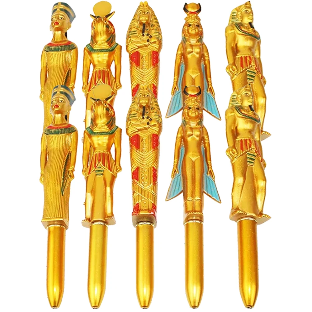 10pcs Ballpoint Pens Egyptian Pharaoh Writing Pens Office School Stationery Supplies Classroom Prizes Random Style