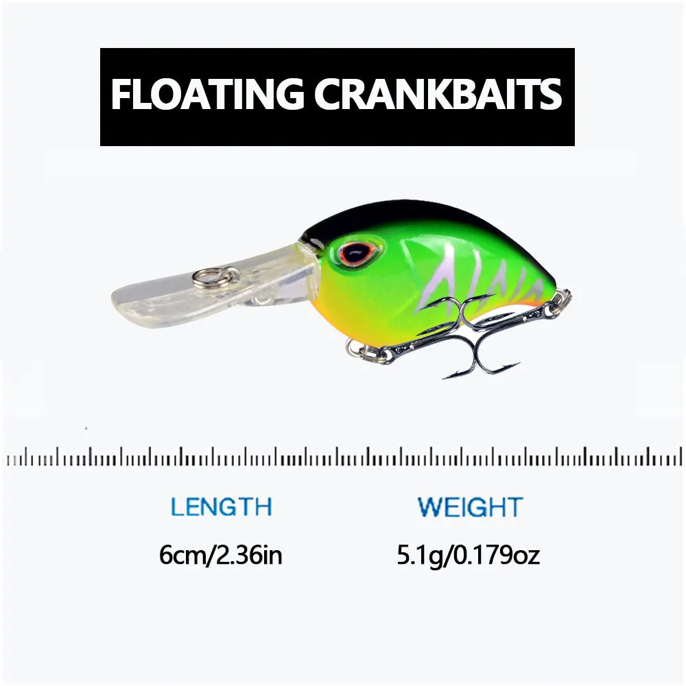 1PC Floating Crankbait Hard Fishing Lure Deep Diving Artificial Bait for Lake River Predator Fish Fishing Accessories