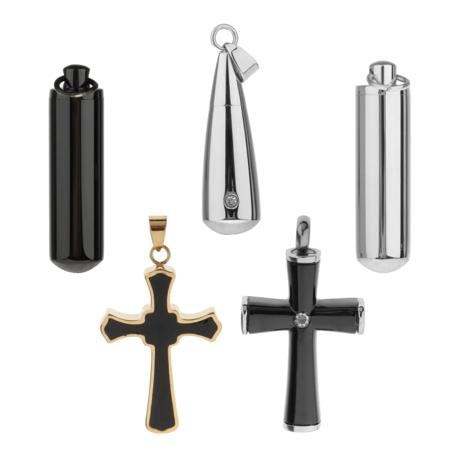 Small Memorial Ash Container Waterproof Stainless Steel Urn Necklace Jewelry Keepsake for Pets or Adults