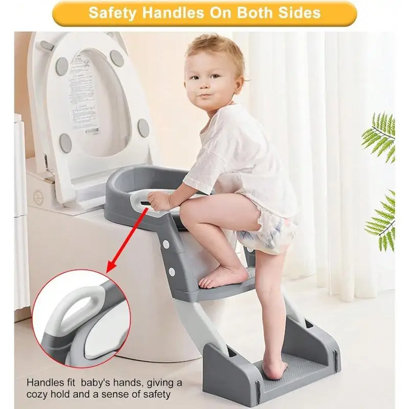 مقعد تدريب مرحاض الأطفال السميك 2 في 1 لحديثي الولادة من الأولاد والبنات، قعادة للأطفال الصغار مع سلم البراز وواقي من الرذاذ كهدية للأطفال