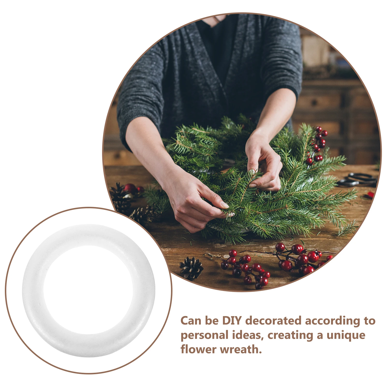 

6 Pcs Garland Frame Foam Wreath Form 25x3 9cm Diy Crafts Unfinished Circles Decorative Statues Arts Party Supplies