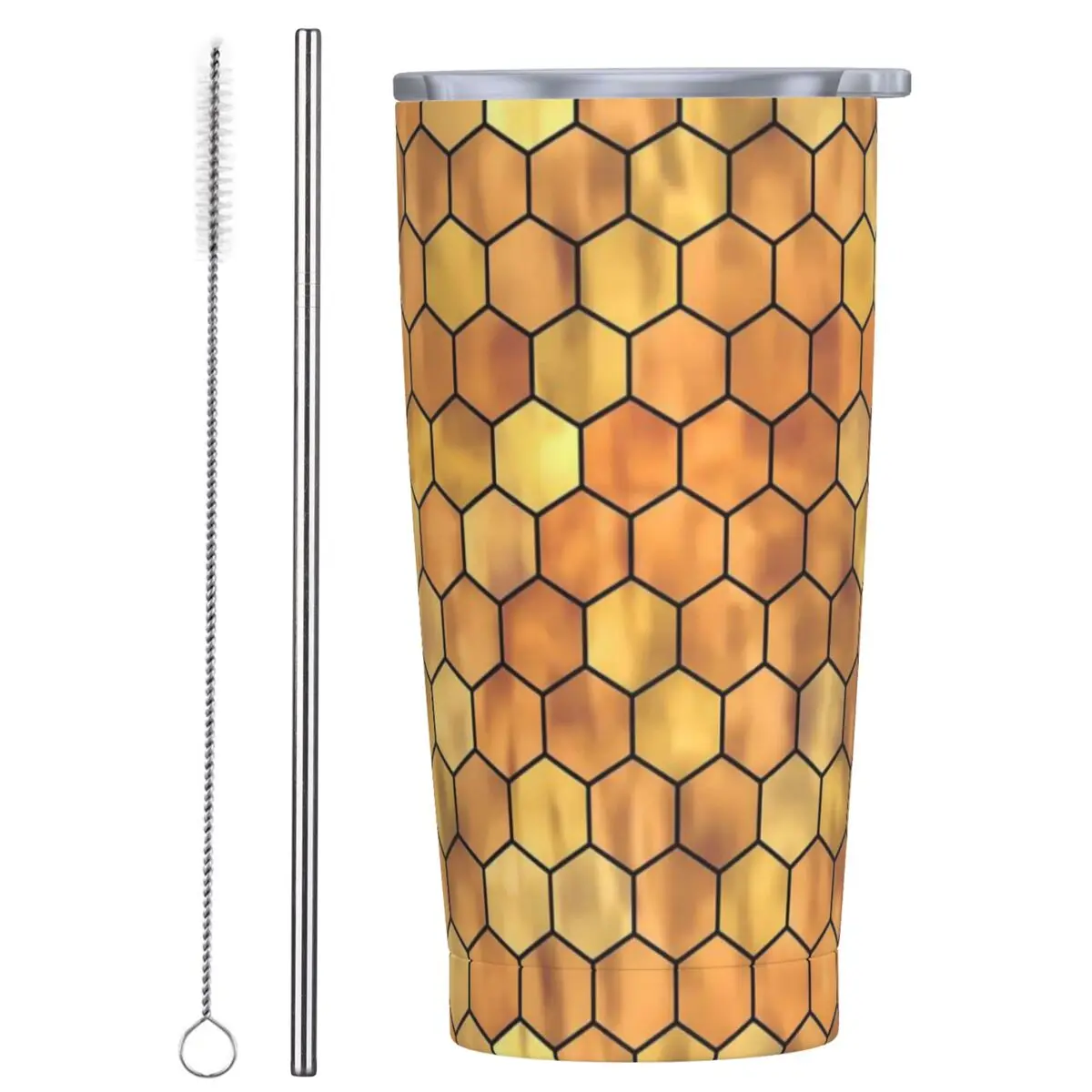 Hives Pirnt Tumbler Golden Honeycomb Hot Drinks Water Bottle Insulated Stainless Steel Thermal Cups Custom Camping Car Mugs