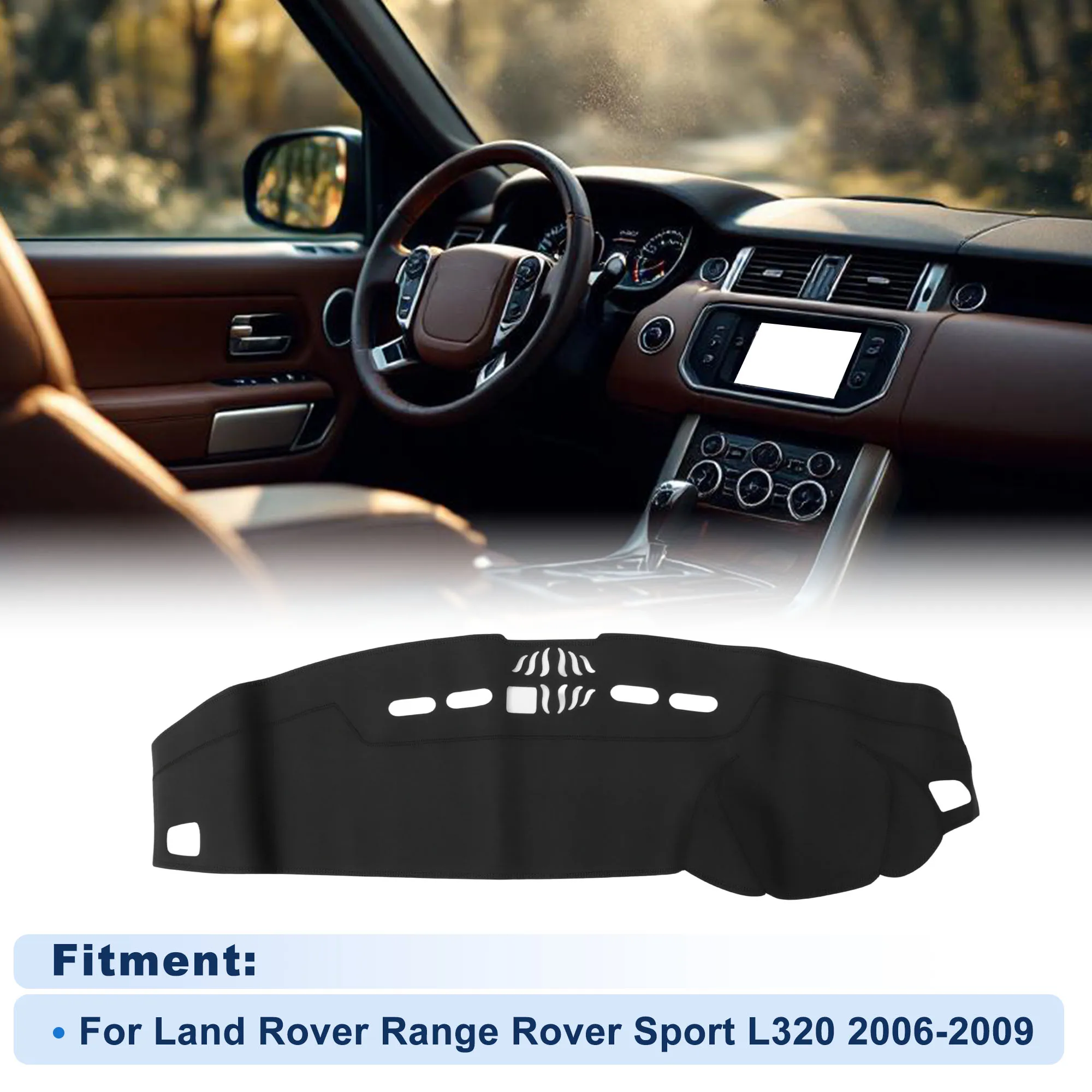 

Чехол на приборную панель UXCELL для Land Rover Range Rover Sport L320 06-09, искусственная кожа, черный, 1 комплект