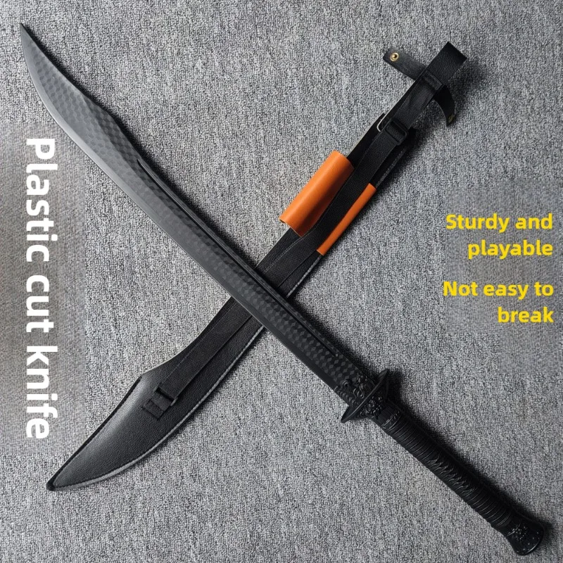 Cool Stuff Toy Sword Funny Gift-95cm Simulation Plastic Anime Sword Toy with Leather Sheath,Kawaii Cosplay Sword Toys for Boys