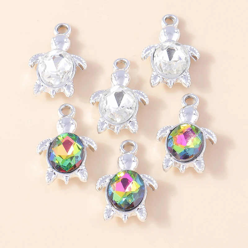 

20pcs 14x21mm Cartoon Animal Charms Crystal Metal Turtle Charms Pendants for Jewelry Making Necklaces Earrings DIY Crafts Supply