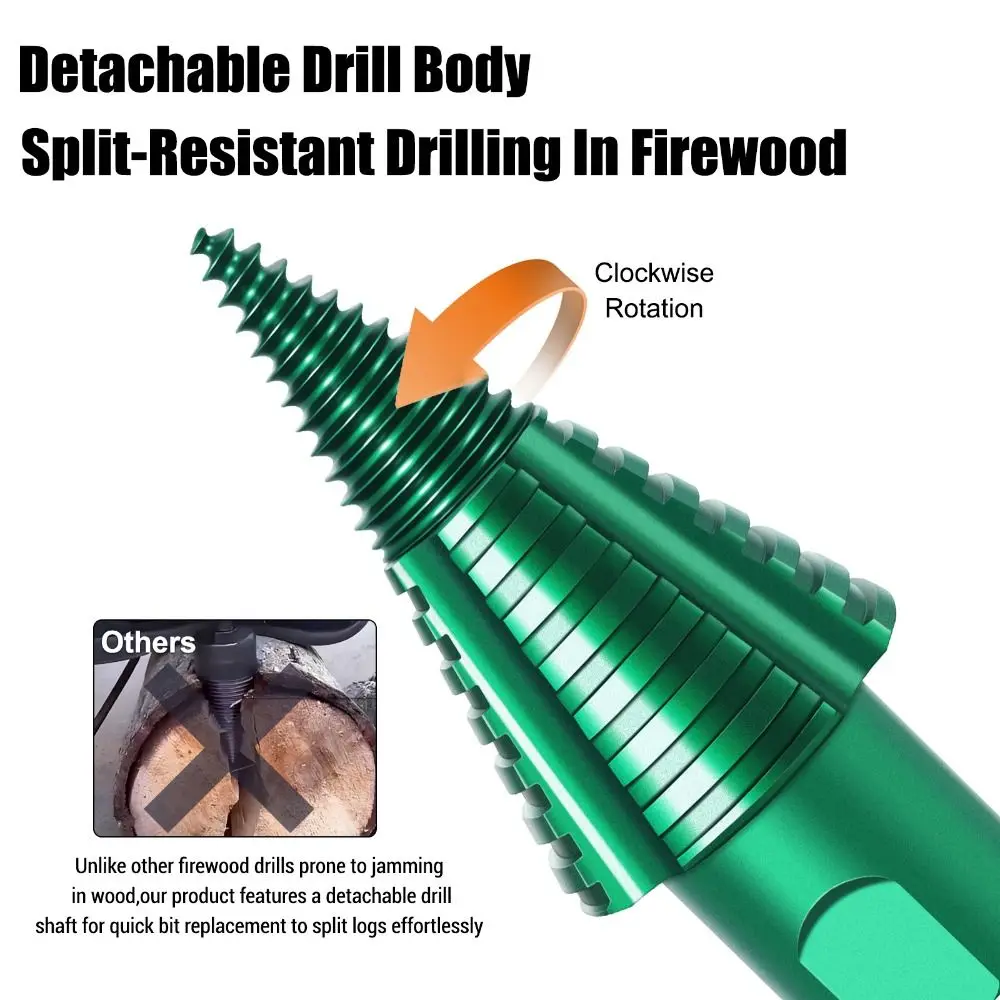 

High Hardness Steel Firewood Splitter Drill Bit Square Shank Adjustable Woodworking Drill Bit Round Shank Multi-functional