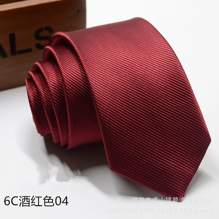 Tie Men's New 6cm Korean Fashion Men's English Narrow Solid Color Business Group Tie