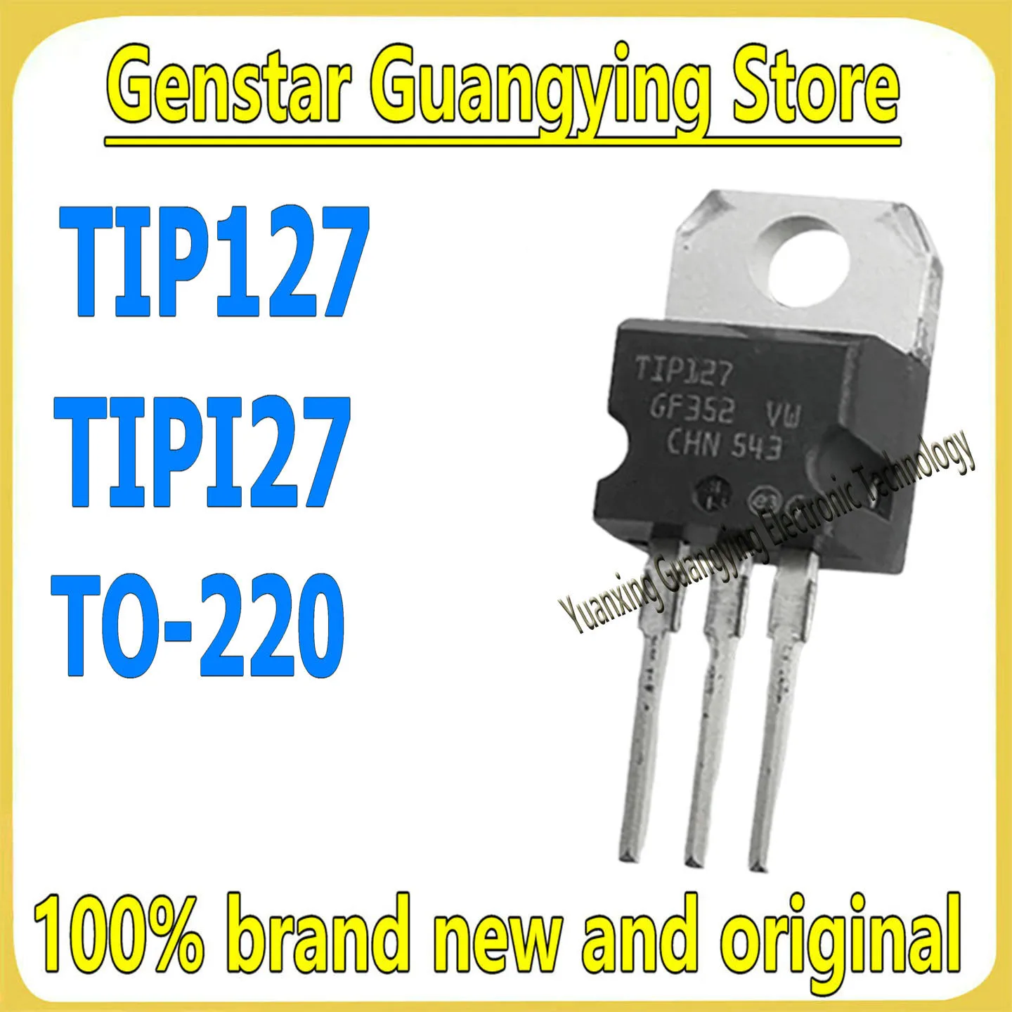 (10 pieces) TIP127, TIPI27, TO-220, 100V, 5A, PNP Darlington Transistor, Power Transistor, 100% Brand New