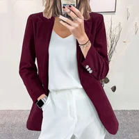 Nueva chaqueta de pana cárdigan informal de color sólido ajustada con temperamento transfronterizo europeo y americano para mujer