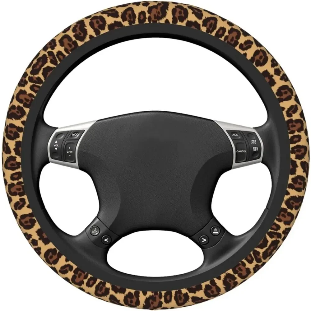 Coprivolante con stampa leopardata coprivolante universale in Neoprene da 15 pollici per auto per donna uomo image 3