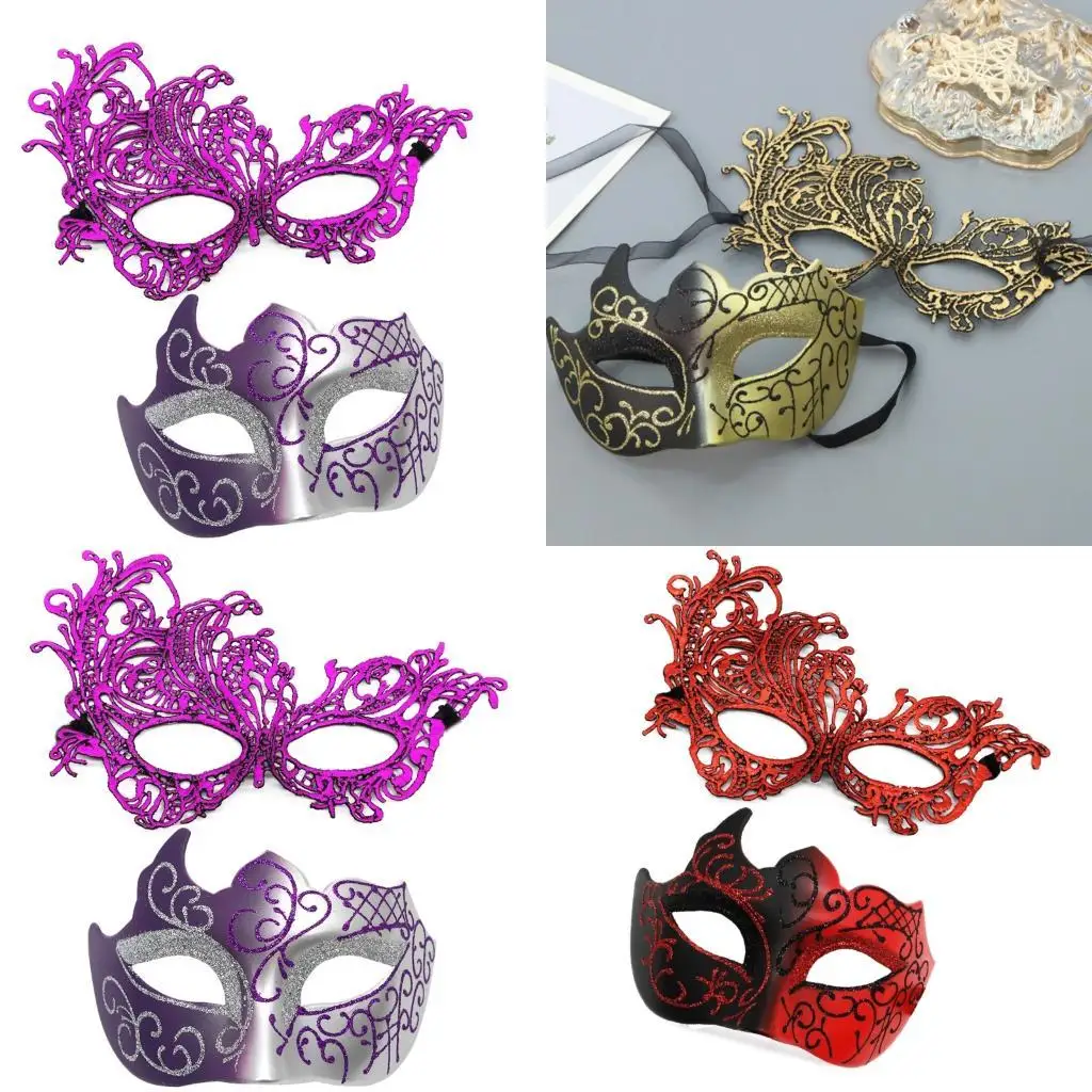 

39BB Masquerades Mask for Couples Venetians Mask Halloween Costume Mask Party Mask