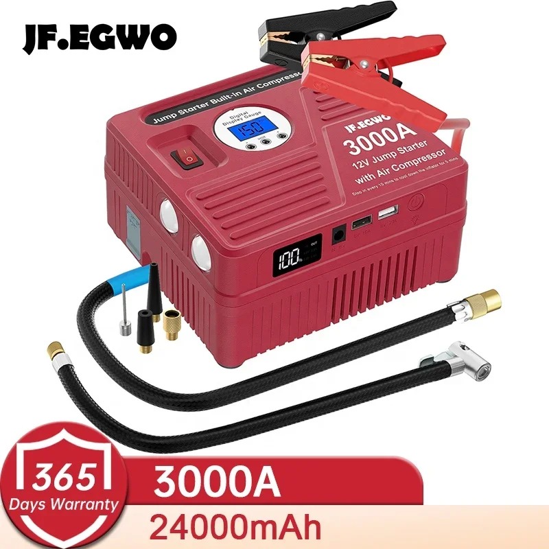 Manufacture New Material New Trending Jump Starter Car Jump Starter Power Bank With Air Pump 12V