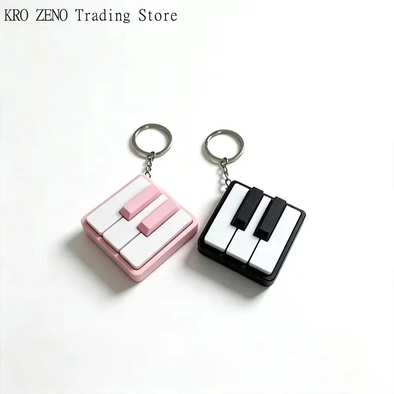 1Pcs Sensory Stress Relief Keychain 3D Printed Mini Piano Keyboard Clicker Fidget Toy Office Desktop Decor Souvenir Gift