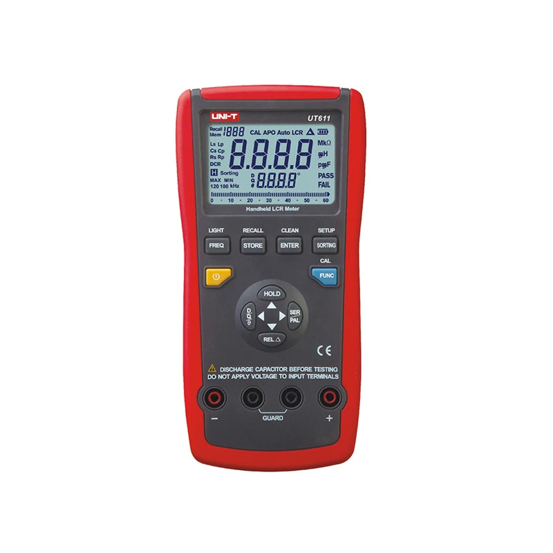 UT611 Portable Handheld LCR Meter 10KHz Inductance Capacitance Resistance L C R DCR Q D Theta ESR Tester