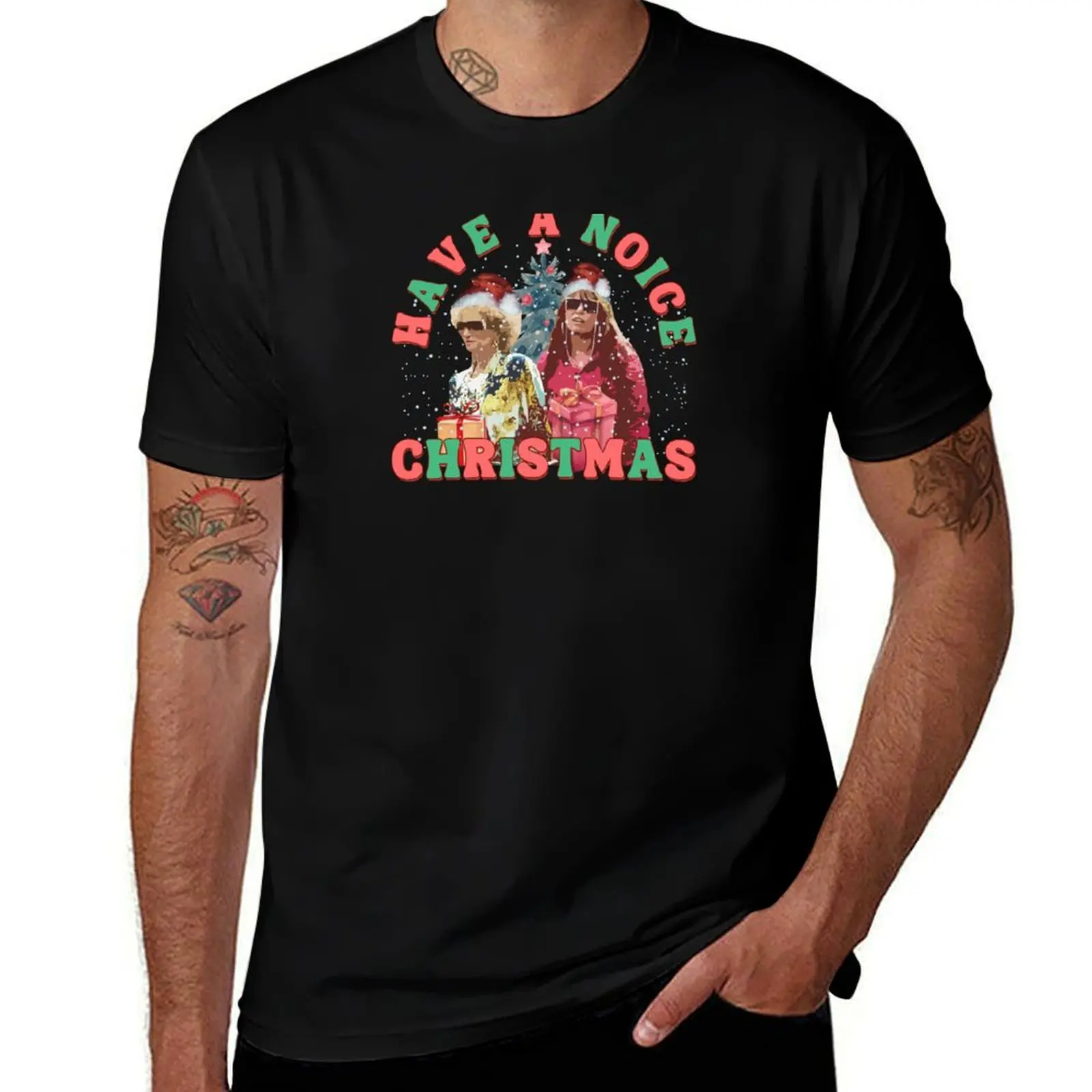 Kath and Kim Christmas May Your Holidays be Noice Different T-Shirt Large Size Soft Cotton T-Shirt