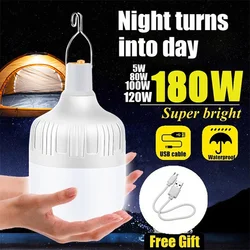 180W Portable Tent Lamp Battery Lantern BBQ Camping Light Outdoor Bulb USB LED Emergency Lights for Patio Porch Garden