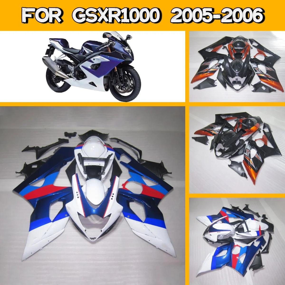 

Комплект литых ABS-обтекателей с покраской для Suzuki GSXR1000 2005-2006 годов, простая установка, модель 05-06 GSXR 1000