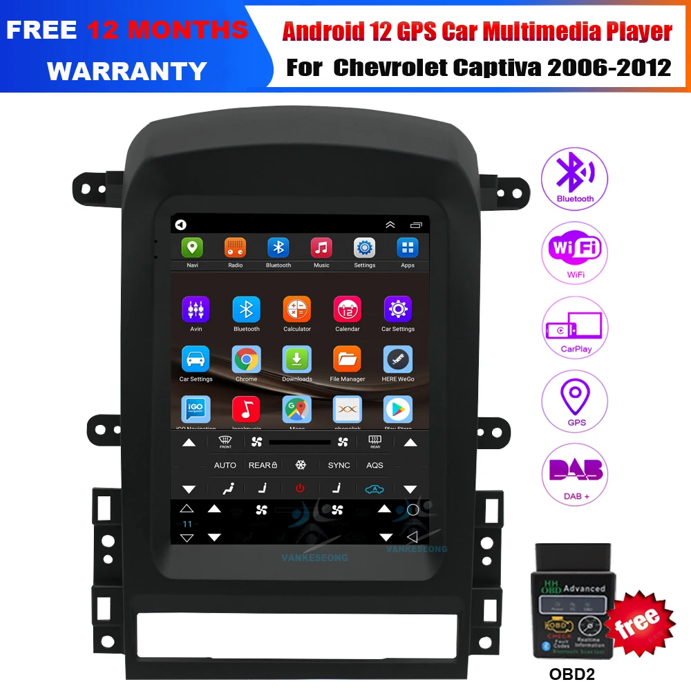 9.7 inch Android 12 GPS Navigation For Chevrolet Captiva 2006-2012 TouchScreen Car Radio BT CarPlay Androd Auto Head Unit