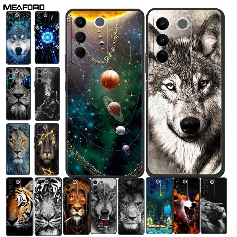 For Vivo V27 Pro V27e Cases Wolf Lion Soft TPU Silicone Back Covers For Vivo V27e V27 Pro Phone Case Coque Fundas V27 e V 27 Pro