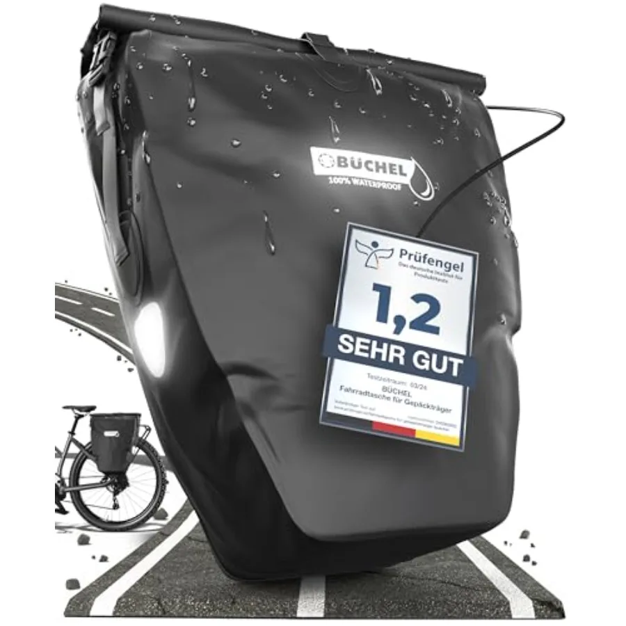 

Pannier Rack Bag 26L Volume I Large Capacity Bike Bag 100% Waterproof Bicycle Panniers Rear Rack Bag for Grocery Touring Cyclin