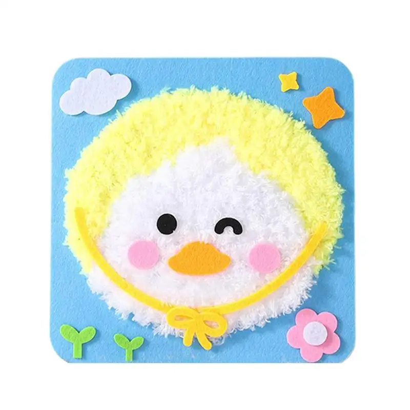 Embroidery Doll Set Embroidery Set Punch Needle Cute Cartoon Design Safe Interactive Sewing Craft Kit For Boys Girls Beginners