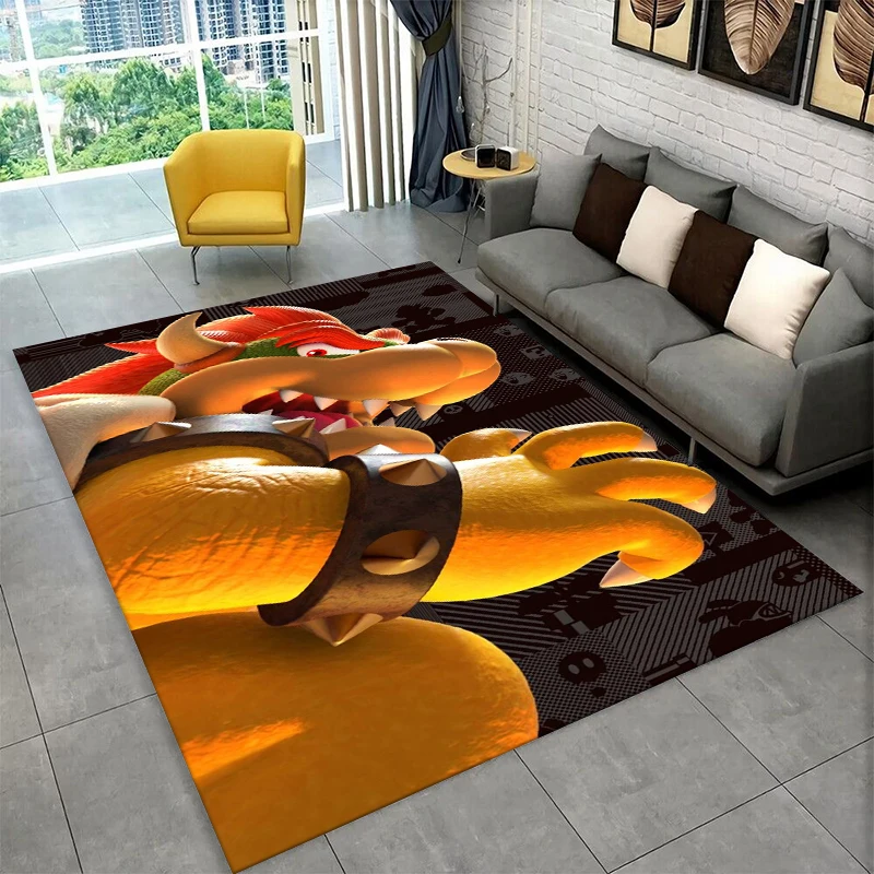 3D Cute Cartoon M-Mario Bros Game Non-Slip Area Rug for Living Room Bedroom Playroom,Carpet Floor Mat for Home Decor Holiday