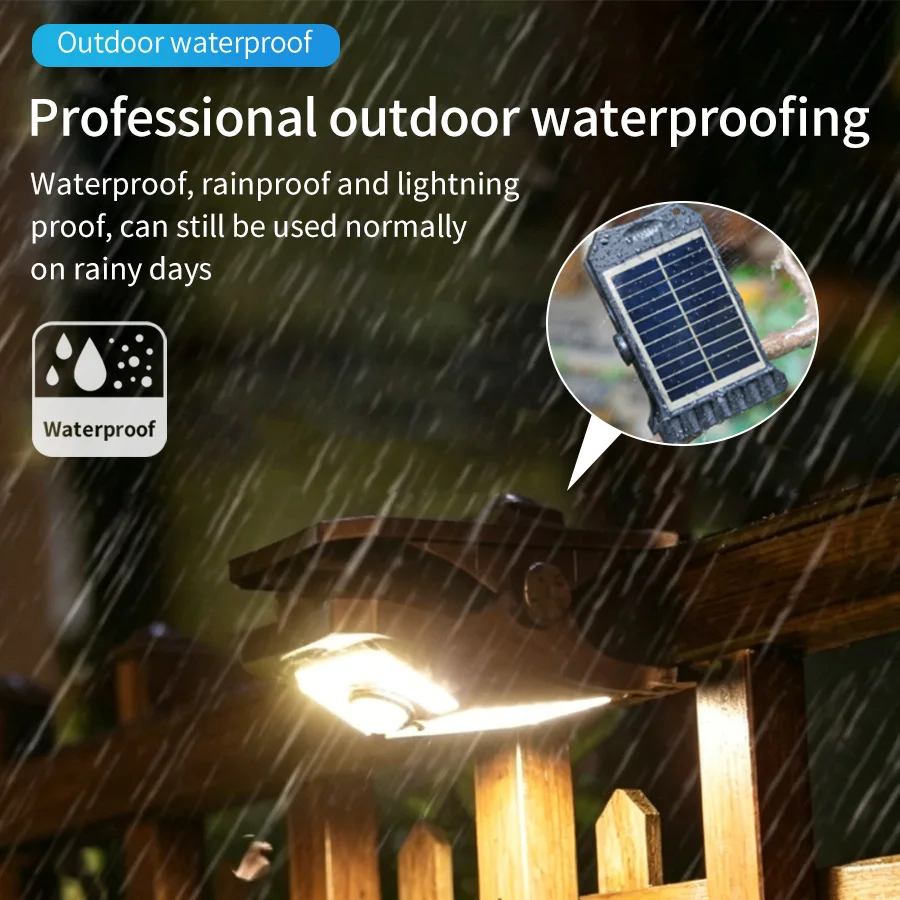 Rechargeable LED Solar Street Lights Outdoor Waterproof Clip-on Motion Sensor Light Fence Deck Wall Garage Patio Security Lamp
