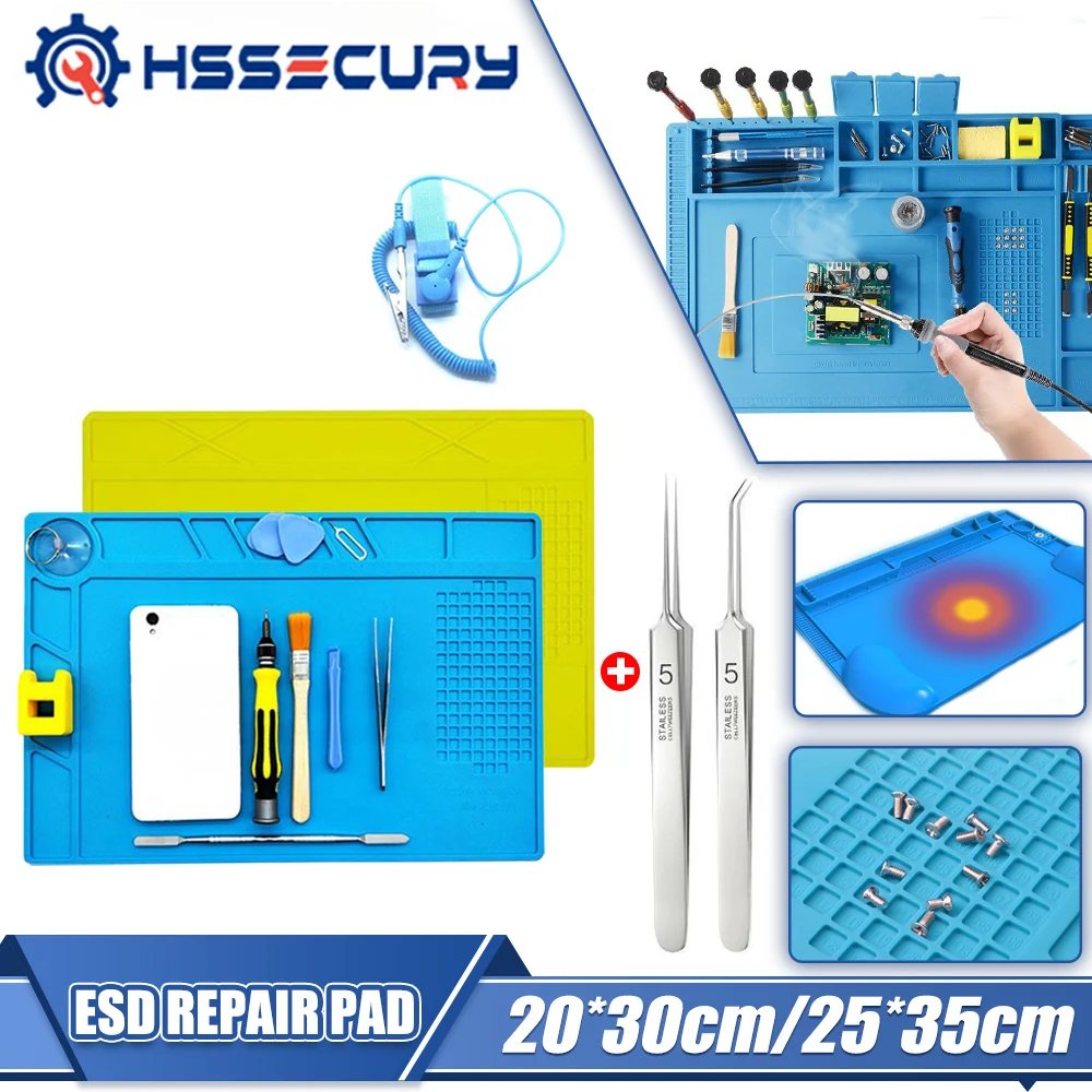 

ESD Repair Pad Insulation Heat Resistant Soldering Station Silicon Soldering Mat Work Pad Desk Platform Phone Repair Tool Kit