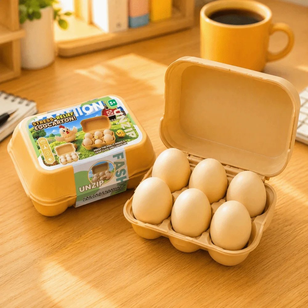 Minimalist Beige Button Clicker Keychain Portable Size Novelty Press Keychain Keyring Egg Shape Egg Button Clicker Home Use