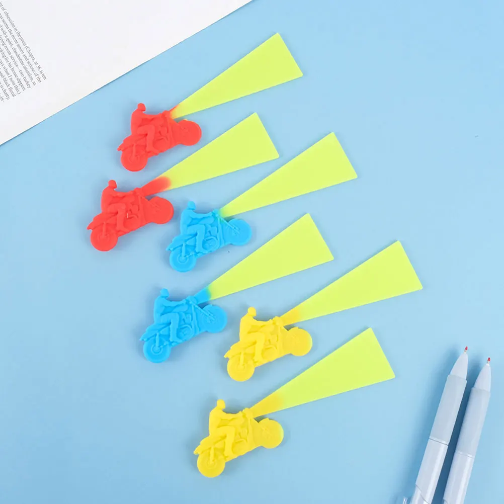 

6 Pcs Silicone Racing Light Bookmark Cartoon Bookmarks Small for Silica Gel Markers