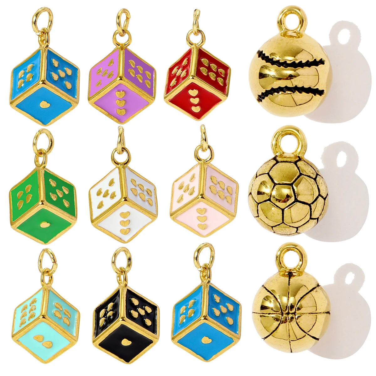 

3Pcs/Lot Stainless Steel Basketball Charm Baseball Football Pendants For DIY Making Earring Necklace Jewelry Accessory Wholesale
